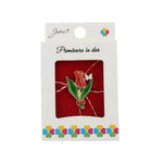 Martisor Brosa, Jolie, Model Lalea, Metal Emailat in Culori, Sistem de Prindere cu Ac, Dimensiune 2.5–3 cm, Ambalaj