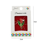 Martisor Brosa, Jolie, Model Lalea, Metal Emailat in Culori, Sistem de Prindere cu Ac, Dimensiune 2.5–3 cm, Ambalaj
