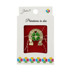 Martisor Brosa, Jolie, Model Potcoava cu Trifoi, Metal Emailat in Culori, Sistem de Prindere cu Ac, Dimensiune 2.5–3