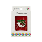 Martisor Brosa, Jolie, Model Trei Ghiocei, Metal Emailat in Culori, Sistem de Prindere cu Ac, Dimensiune 2.5–3 cm,