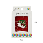 Martisor Brosa, Jolie, Model Trei Ghiocei, Metal Emailat in Culori, Sistem de Prindere cu Ac, Dimensiune 2.5–3 cm,