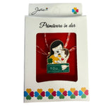 Martisor Brosa Mica in Cutie, Jolie, Design cu Mesaj, Dimensiune 2.5-3 cm, Material Metal, Model Mama si Fiul