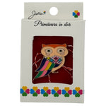 Martisor Brosa Mica in Cutie, Jolie, Dimensiune Brosa 2.5-3cm, Material Metal, Model Bufnita Colorata