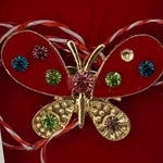 Martisor Brosa Mica in Cutie, Jolie, Dimensiune Brosa 2.5-3cm, Material Metal, Model Fluture Rosu