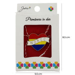 Martisor Brosa Mica in Cutie, Jolie, Design cu Mesaj, Dimensiune 2.5 x 3 cm, Material Metal, Model Inima Noroc