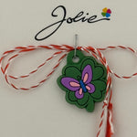 Martisor pentru Copii, Jolie, Material Cauciuc, Ambalaj Carton cu Design, Multicolor, Model Fluture