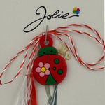 Martisor pentru Copii, Jolie, Material Cauciuc, Ambalaj Carton cu Design, Multicolor, Model Buburuza