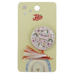Martisor cu Brosa pentru copii, Jolie, Material Metal, Ambalaj Carton cu Design, Model Unicorn party, Roz deschis