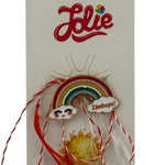 Martisor pentru copii, Jolie, Material Metal, Ambalaj Carton cu Design, Dimensiune Brosa Aproximativ 2x2 cm,