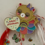 Martisor pentru copii, Jolie, Material Metal, Ambalaj Carton cu Design, Dimensiune Brosa Aproximativ 2x2 cm,