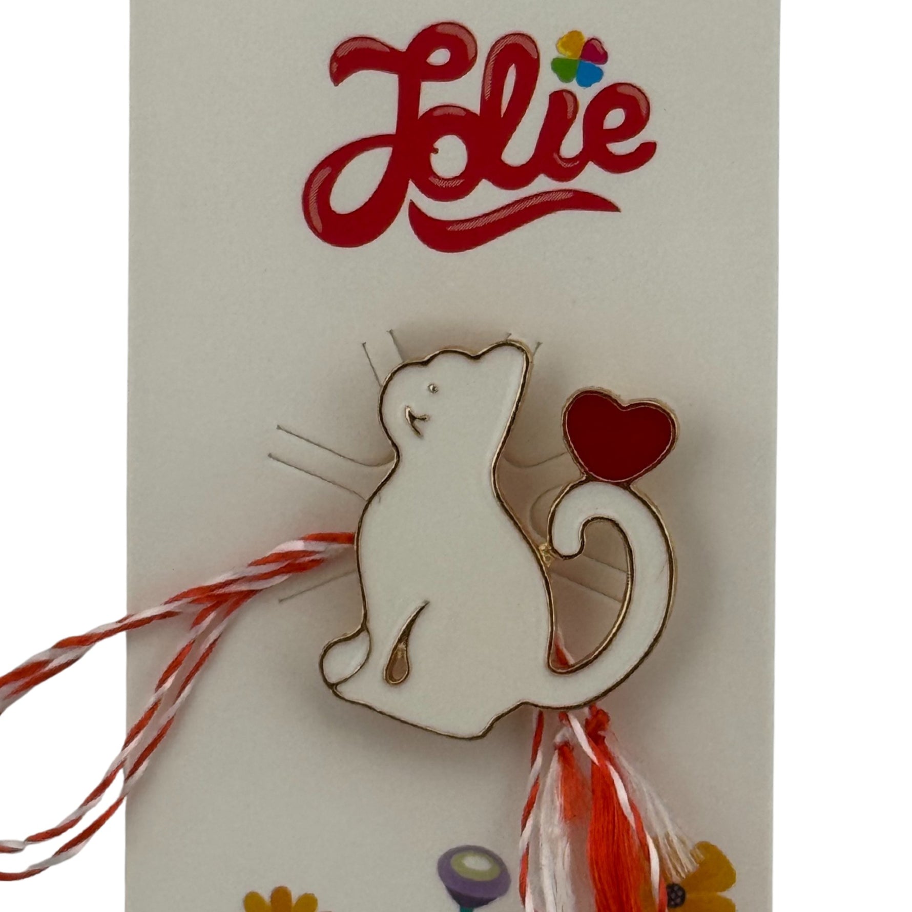 Martisor pentru copii, Jolie, Material Metal, Ambalaj Carton cu Design, Dimensiune Brosa Aproximativ 2x2 cm,