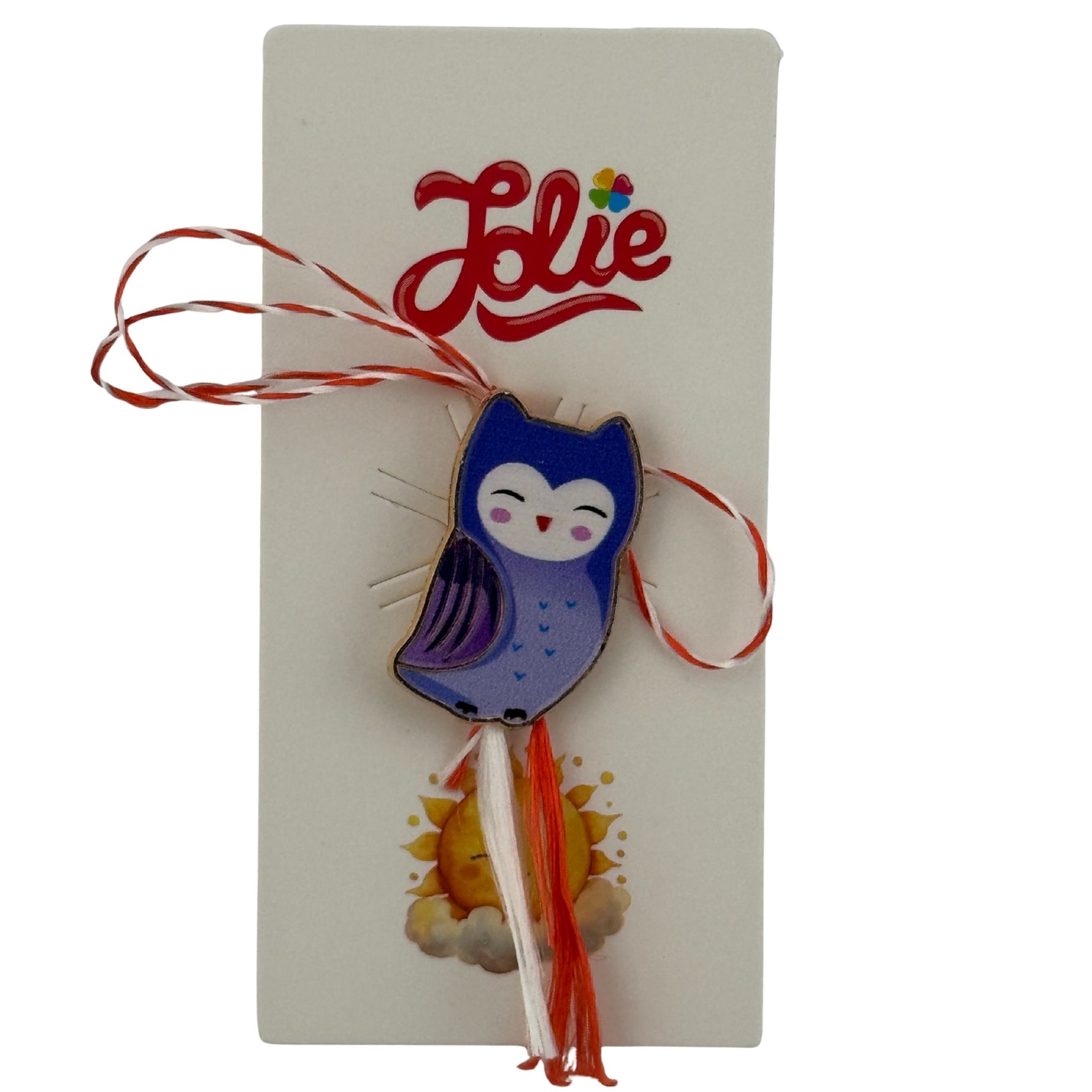 Martisor pentru copii, Jolie, Material Metal, Ambalaj Carton cu Design, Dimensiune Brosa Aproximativ 2x2 cm,