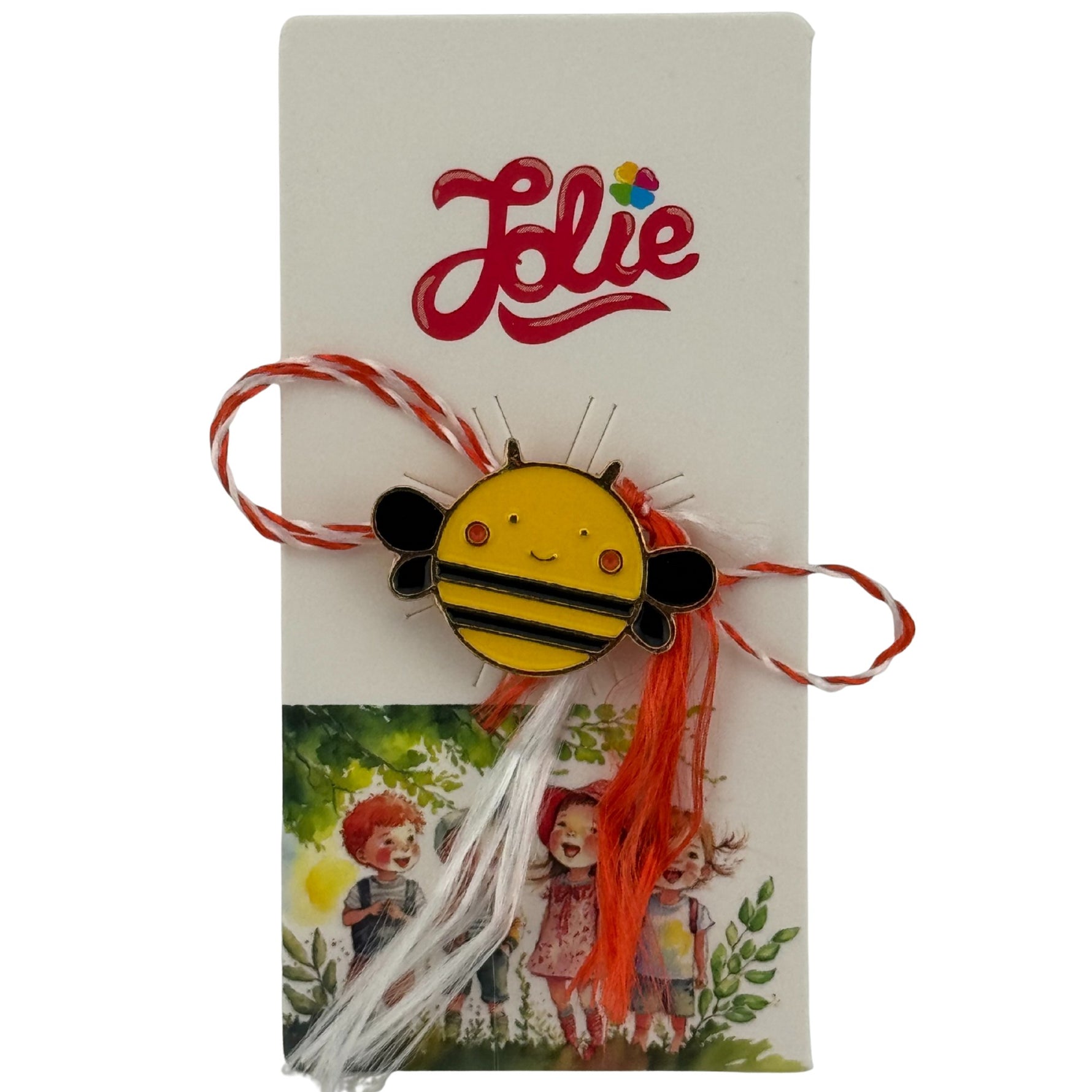 Martisor pentru copii, Jolie, Material Metal, Ambalaj Carton cu Design, Dimensiune Brosa Aproximativ 2x2 cm,