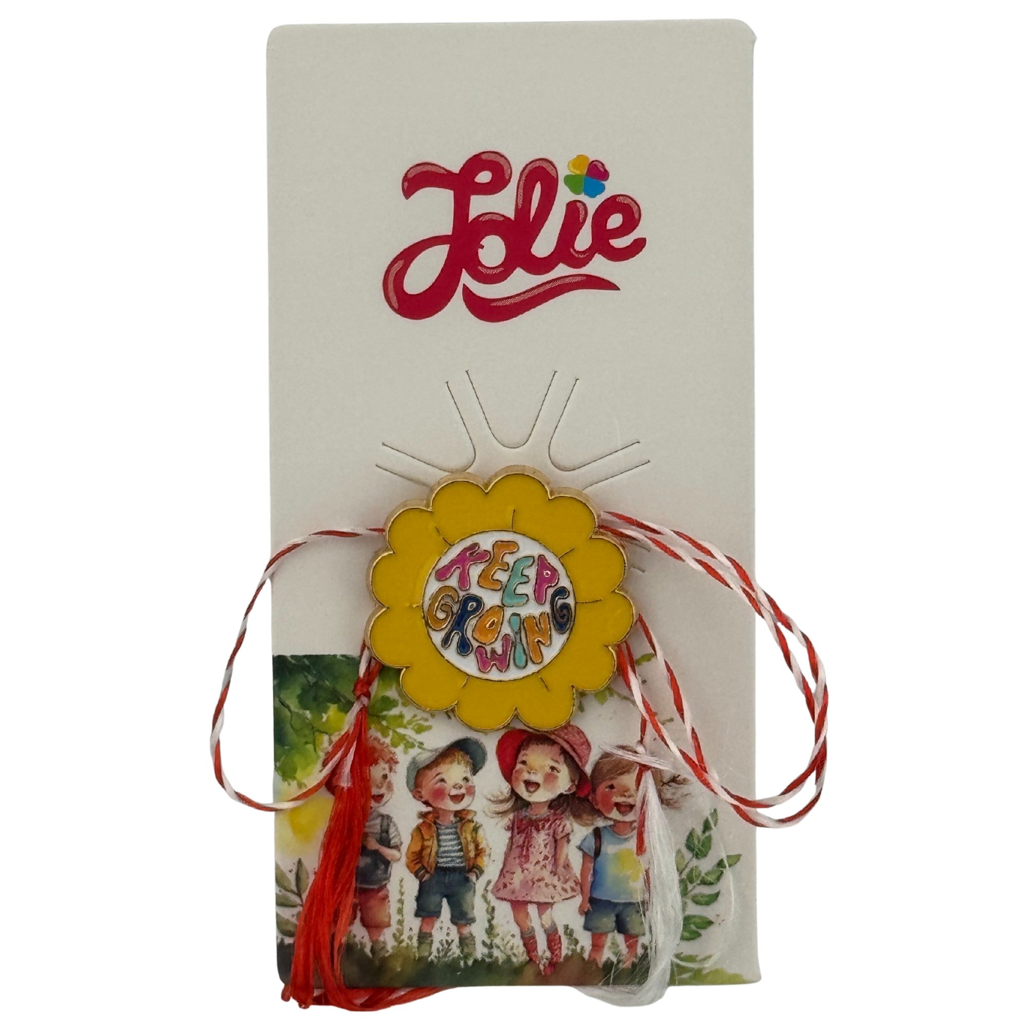 Martisor pentru copii, Jolie, Material Metal, Ambalaj Carton cu Design, Dimensiune Brosa Aproximativ 2x2 cm,