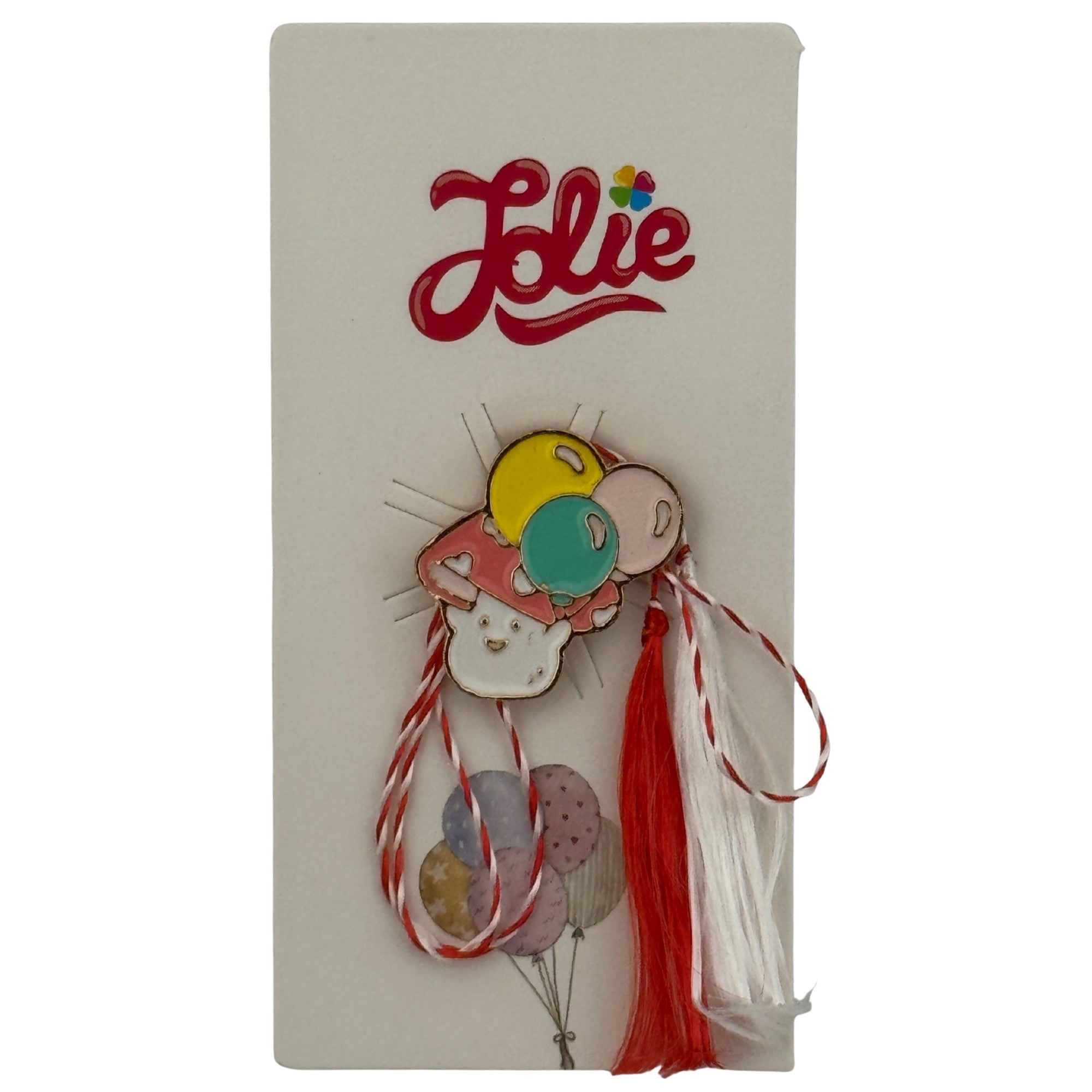 Martisor pentru copii, Jolie, Material Metal, Ambalaj Carton cu Design, Dimensiune Brosa Aproximativ 2x2 cm,