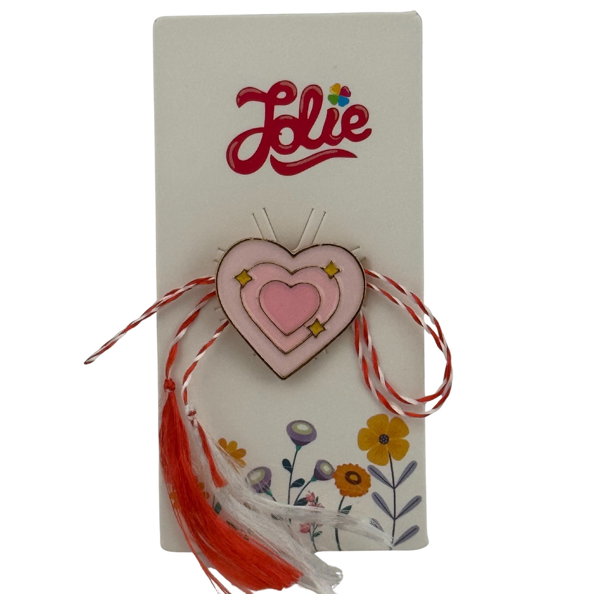 Martisor pentru copii, Jolie, Material Metal, Ambalaj Carton cu Design, Dimensiune Brosa Aproximativ 2x2 cm,