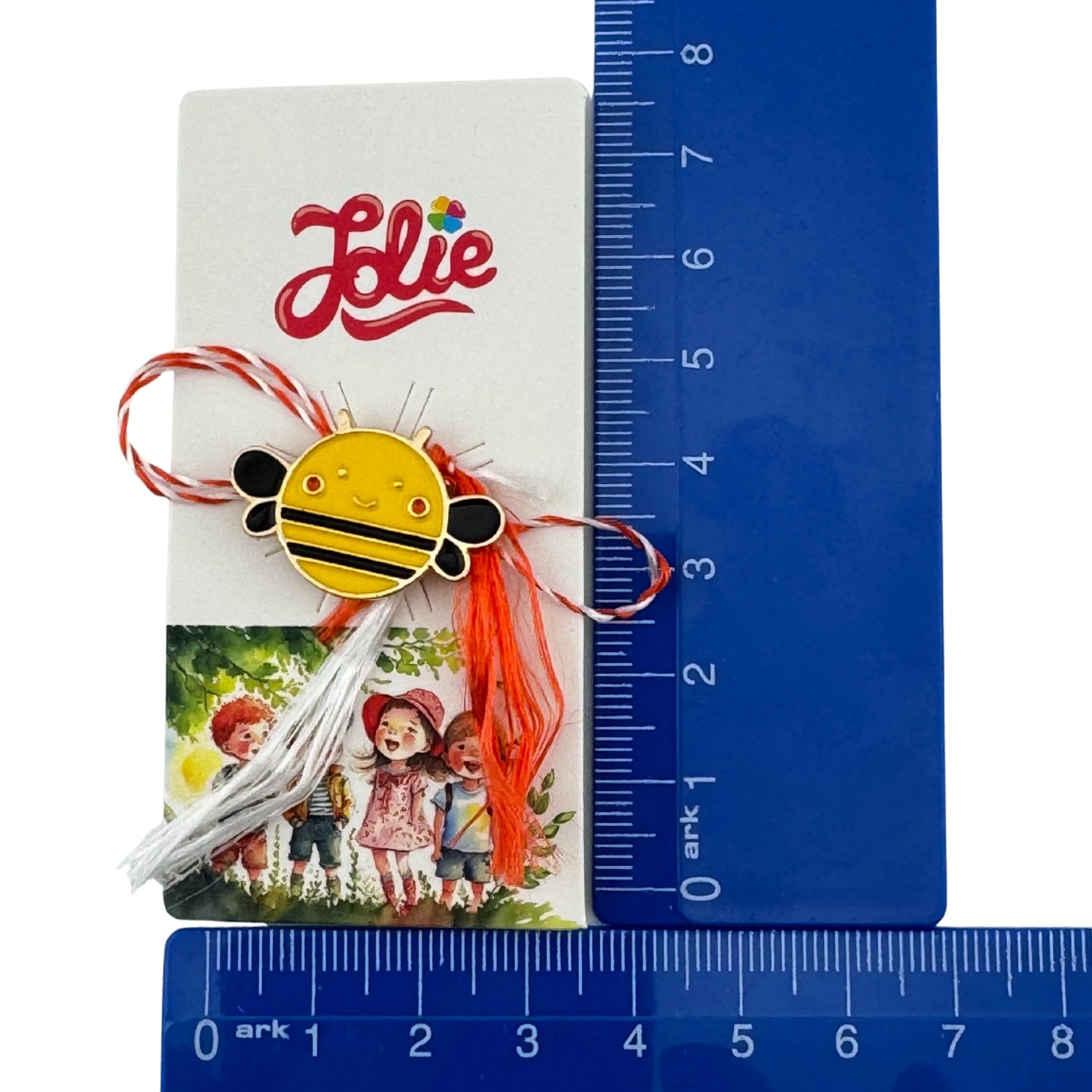 Martisor pentru copii, Jolie, Material Metal, Ambalaj Carton cu Design, Dimensiune Brosa Aproximativ 2x2 cm,