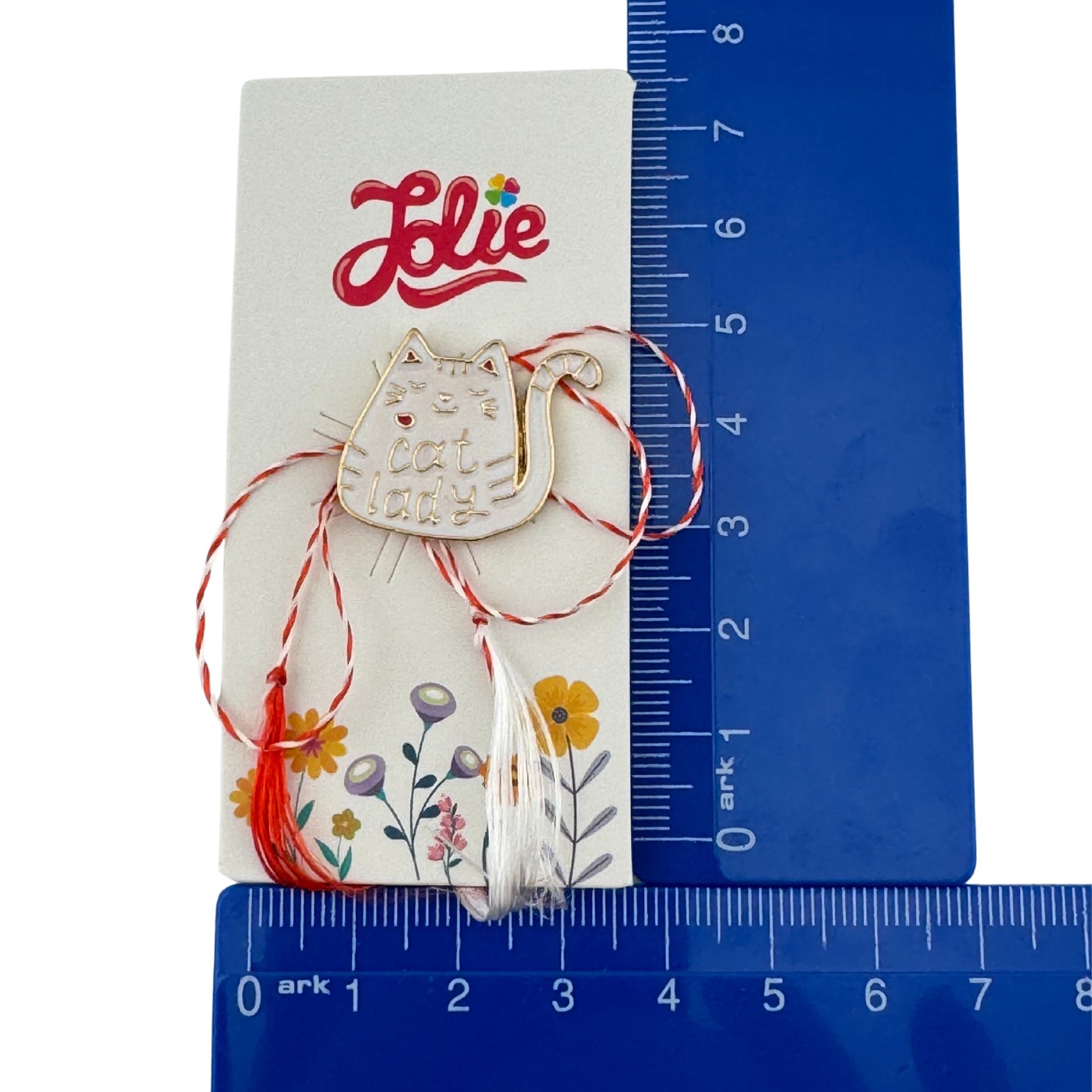 Martisor pentru copii, Jolie, Material Metal, Ambalaj Carton cu Design, Dimensiune Brosa Aproximativ 2x2 cm,