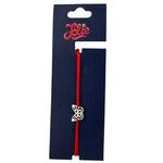 Martisor Bratara din Inox pentru Copii, Jolie, Textil si Inox, Snur Rosu, Model Fluture Plin, Argintiu