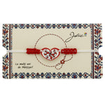 Martisor Traditional Bratara Norocoasa, Jolie, Model Inima, Bratara Martisor pentru Copii, din Plastic/Textil, Snur