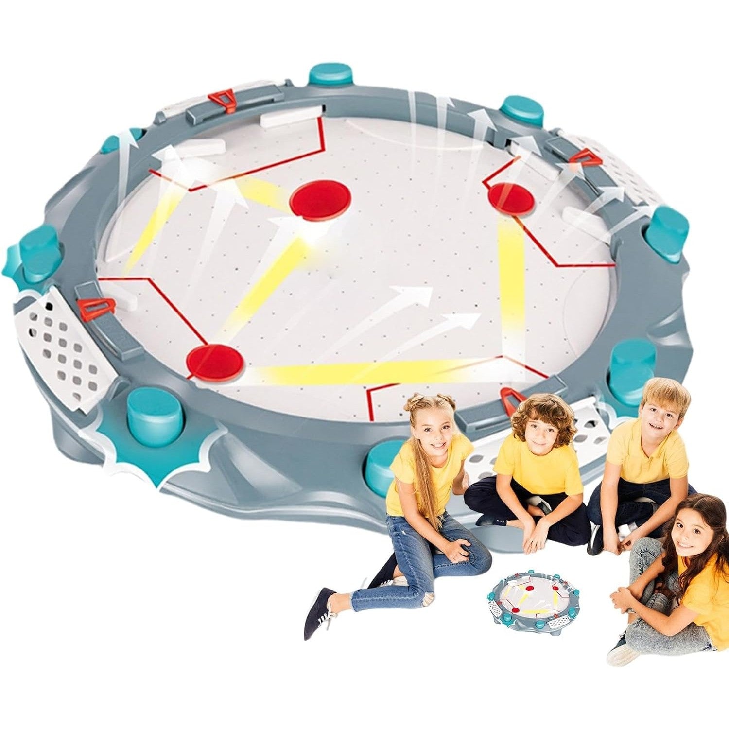 Masa Air Hockey, Flippy, cu Tabela de Scor, 2 Pucuri, Fara Picioare, din ABS, pentru Adulti/Copii +5 Ani, 35.5 x 7.8 x