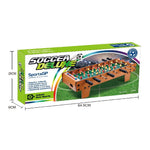 Masa de Fotbal cu Teren, Flippy, cu Picioare Scurte, 8 Manere, Tablou de Scor, 64 x 20 x 47 cm, din Lemn/Otel/ABS, Maro