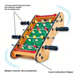 Masa de fotbal cu teren si 12 jucatori Flippy, 4 manere, cu Tablou pentru Scor, din Metal, Lemn si ABS, 37.5 x 21 x 9.5