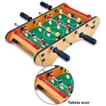 Masa de fotbal cu teren si 12 jucatori Flippy, 4 manere, cu Tablou pentru Scor, din Metal, Lemn si ABS, 37.5 x 21 x 9.5