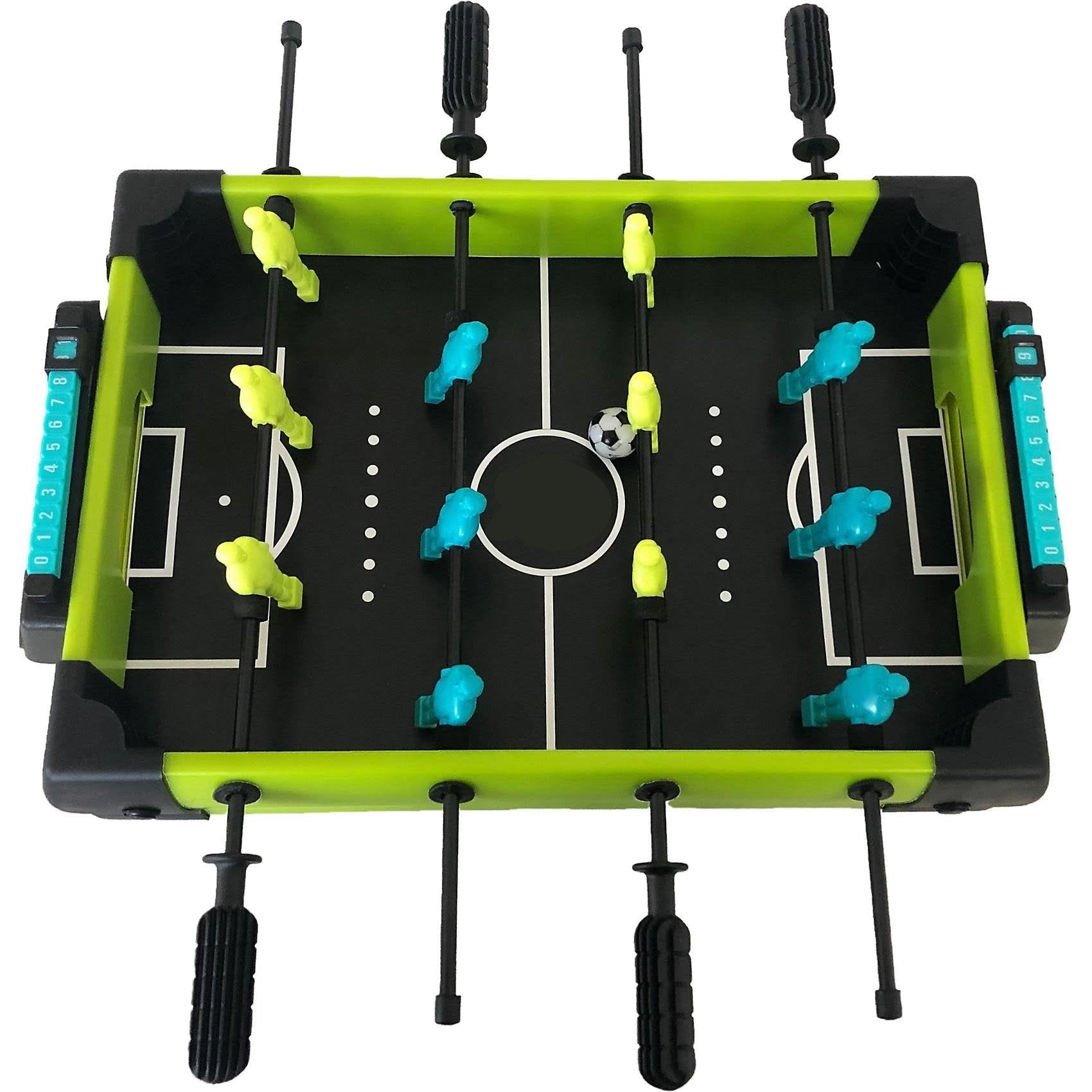 Masa de fotbal cu teren si 12 jucatori Flippy, 4 manere, cu Tablou Scor, din Metal si ABS, 36.5 x 35.5 x 8 cm, Design