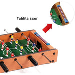 Masa de fotbal cu teren si 12 jucatori Flippy, cu tablou pentru scor, din metal, lemn si ABS, 34.5 x 23 x 7 cm, pentru