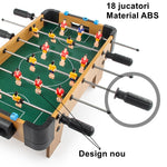 Masa de fotbal cu teren si 18 jucatori Flippy, 6 manere, cu tablou pentru scor, din metal, lemn si ABS, 51 x 44 x 17.5