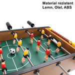 Masa de fotbal cu teren si 18 jucatori Flippy, 6 manere, cu tablou pentru scor, din metal, lemn si ABS, 50 x 25 x 18