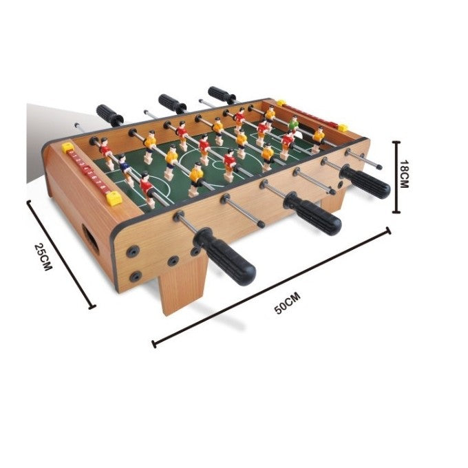 Masa de fotbal cu teren si 18 jucatori Flippy, 6 manere, cu tablou pentru scor, din metal, lemn si ABS, 50 x 25 x 18