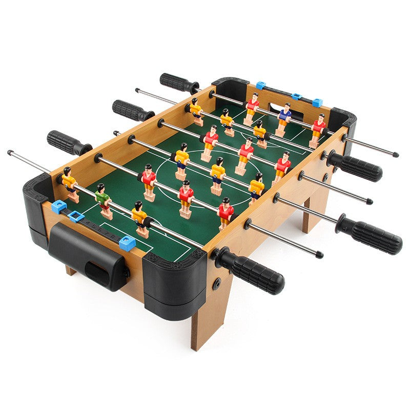 Masa de fotbal cu teren si 18 jucatori Flippy, 6 manere, cu tablou pentru scor, din metal, lemn si ABS, 51 x 44 x 17.5