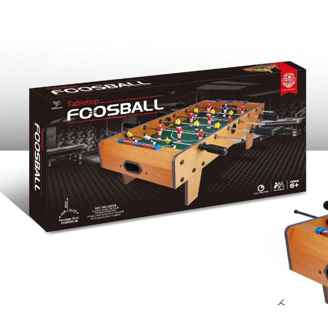 Masa de Fotbal cu Teren si 18 Jucatori Flippy, 6 Manere, cu Tablou pentru Scor, din Metal, Lemn si ABS, 69 x 36.5 x 23