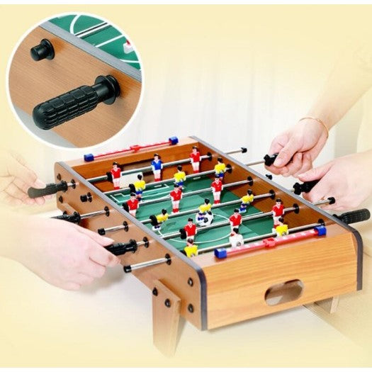 Masa de Fotbal cu Teren si 18 Jucatori Flippy, 6 Manere, cu Tablou pentru Scor, din Metal, Lemn si ABS, 69 x 36.5 x 23
