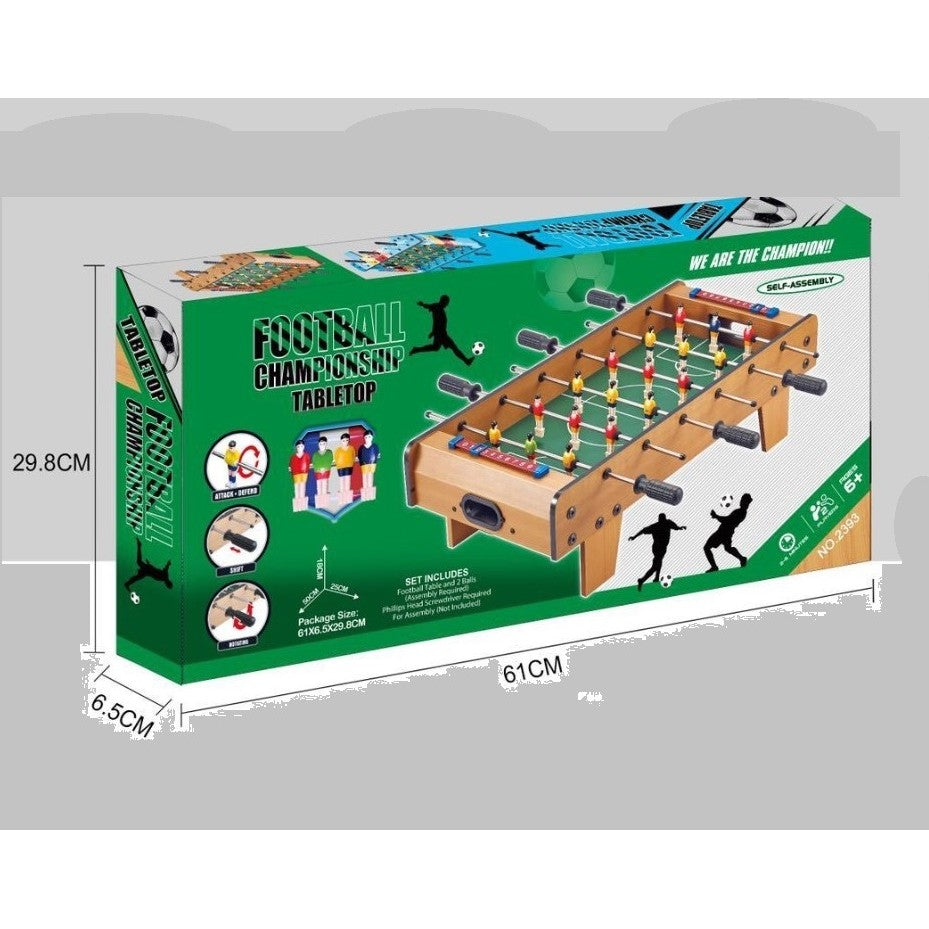 Masa de Fotbal cu Teren si 18 Jucatori Flippy, 6 Manere, cu Tablou pentru Scor, din Metal, Lemn si ABS, 60.5 x 30.5 x