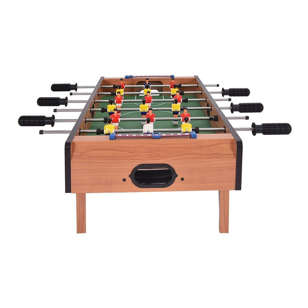 Masa de Fotbal cu Teren si 18 Jucatori Flippy, 6 Manere, cu Tablou pentru Scor, din Metal, Lemn si ABS, 69 x 36.5 x 23