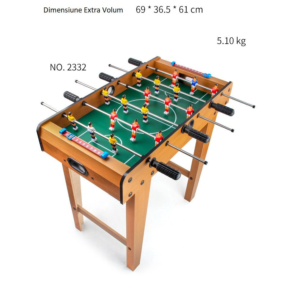 Masa de Fotbal cu Teren si 18 Jucatori Flippy, 6 Manere, cu Tablou pentru Scor, din Metal, Lemn si ABS, 69 x 36.5 x 61