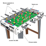 Masa de fotbal cu teren si 18 jucatori Flippy, 6 manere, cu Tablou Scor, din Metal, Lemn si ABS, 69 x 36.5 x 23 cm, cu
