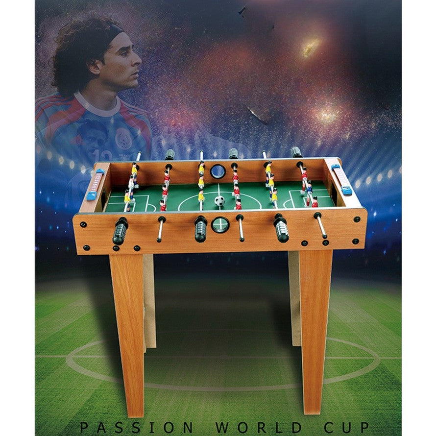 Masa de fotbal cu teren si 18 jucatori Flippy, cu tablou pentru scor, din metal, lemn si ABS, cu Picioare, 69 x 34 x 65