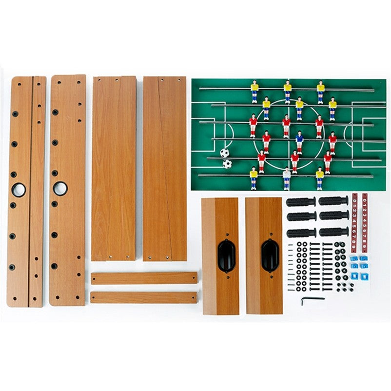 Masa de fotbal cu teren si 18 jucatori Flippy, cu tablou pentru scor, din metal, lemn si ABS, cu Picioare, 69 x 34 x 65