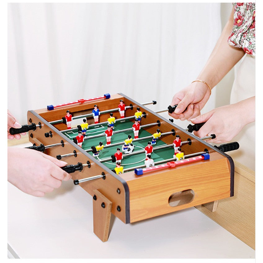 Masa de fotbal cu teren si 18 jucatori Flippy, cu tablou pentru scor, din metal, lemn si ABS, cu Picioare, 69 x 34 x 65