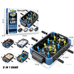 Masa de Joc 5in1 Flippy, cu Teren Schimbabil de Fotbal, Basket, Bowling, Curling si Hockey, cu Tablou Scor, din ABS,