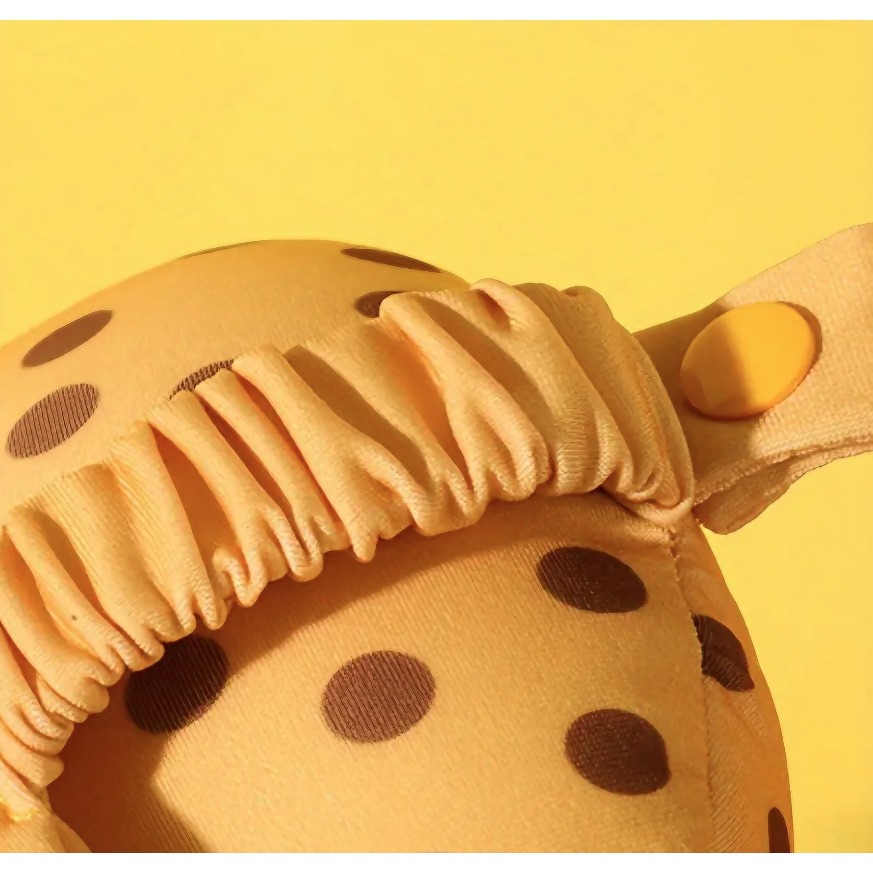 Masca de dormit, Flippy, 2 in 1, cu Tetiera, din Particule de Spuma si Bumbac, Model Leopard ,Portocaliu