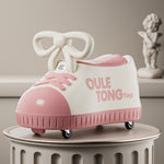 Masina pentru Copii, Flippy, Model Pantof, 4 Roti, 1-6 ani, Cutie de Depozitare, din ABS, 48 x 27 x 34 cm, Roz
