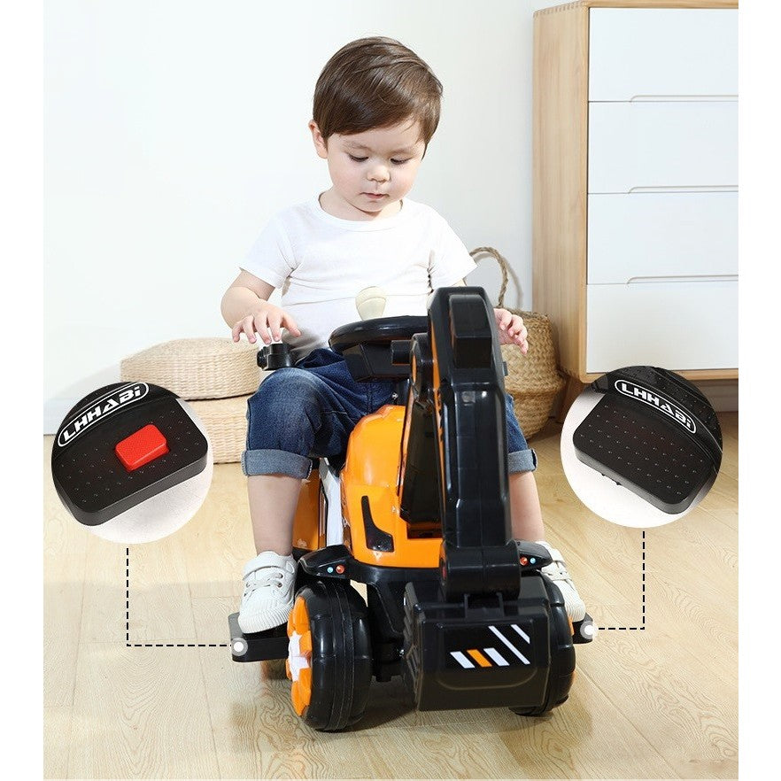 Masinuta Electrica Flippy, Tip Excavator, Brat Electric cu Maneta de Control, Spatar si Bare Laterale, Sistem Muzica si