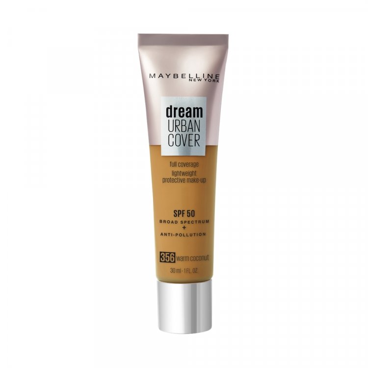 Maybelline, Dream Urban Cover, Acoperire completă, Fond de ten cremos, 356, Cocos cald, SPF 50, 30 ml - Olmarkt
