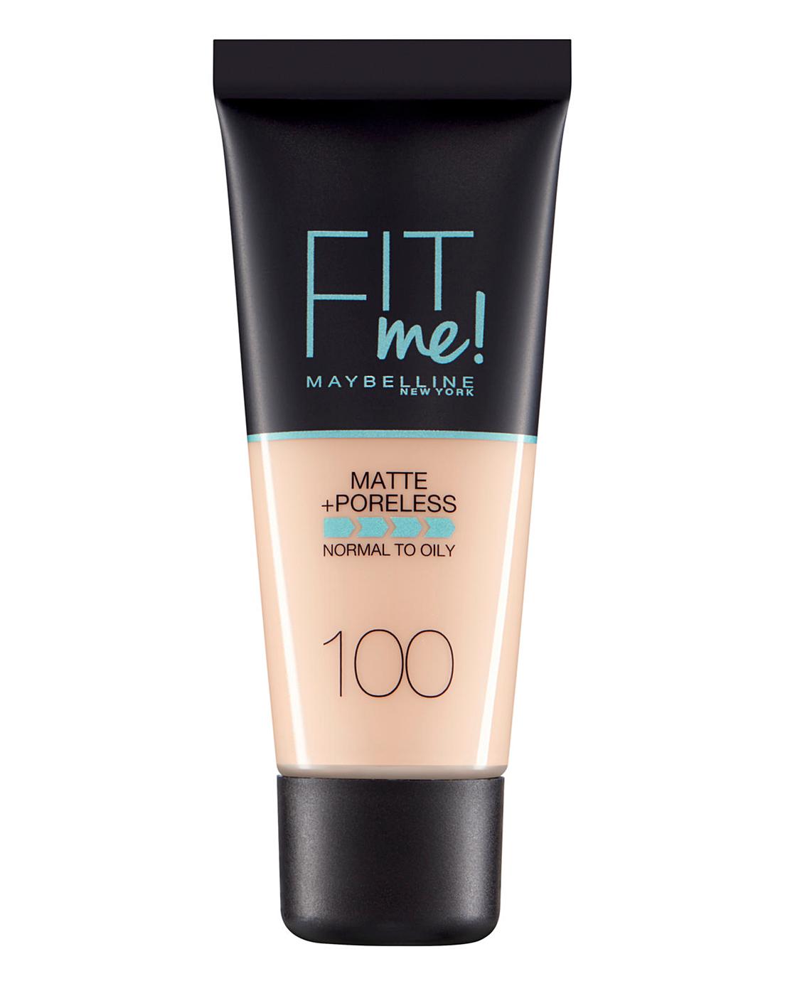Maybelline, Fit Me Matte + Poreless, Fond de ten lichid, 100, Fildeș călduros, 30 ml - Olmarkt
