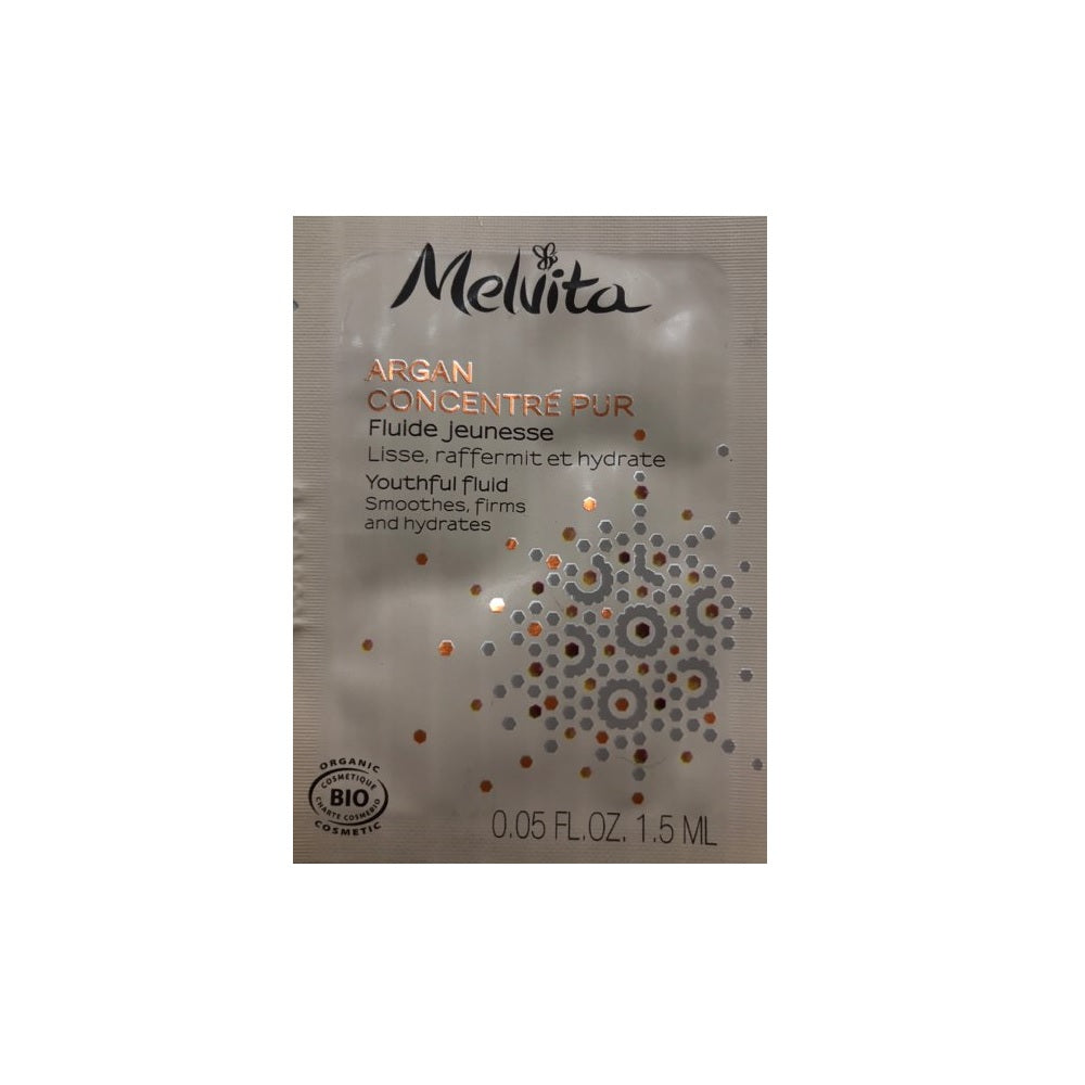 Melvita, Argan Concentre Pur, Ulei de argan și extract de pulpă de argan, Netezește/Întărește & Hidratează, Zi, Fluid, Pentru față, 1.5 ml *Mostră - Olmarkt